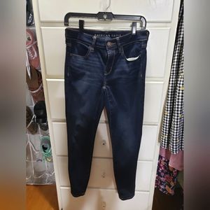 Dark Wash AE Jeggings, Low Rise